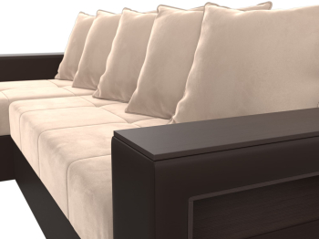 Диван угловой Дубай Лайт, велюр/экокожа, левый угол