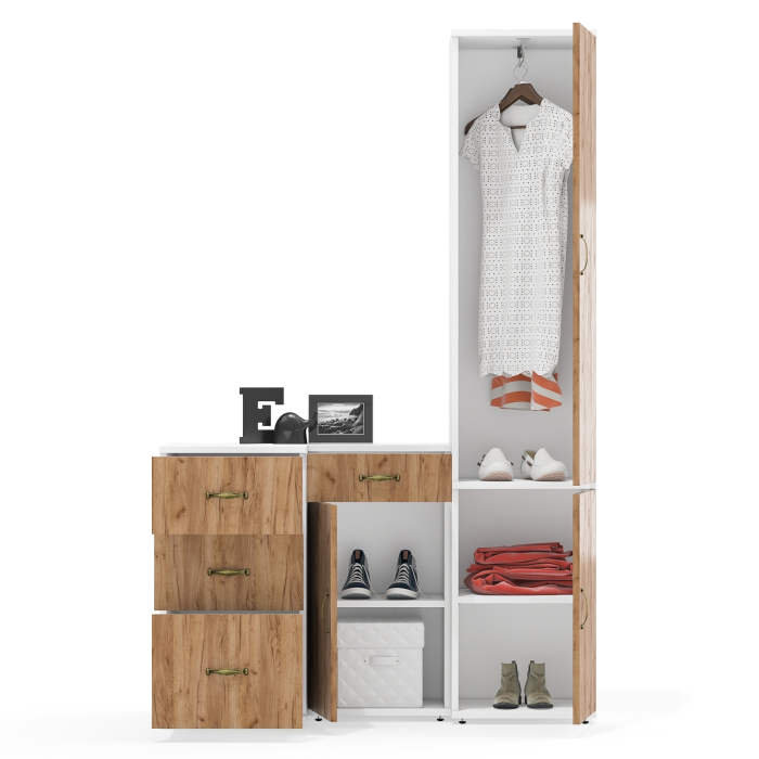 Домашние кабинеты, Две тумбочки Лидер-8 МД 3.15 и МД 3.16 и пенал глубиной 375 мм. МД 21Б