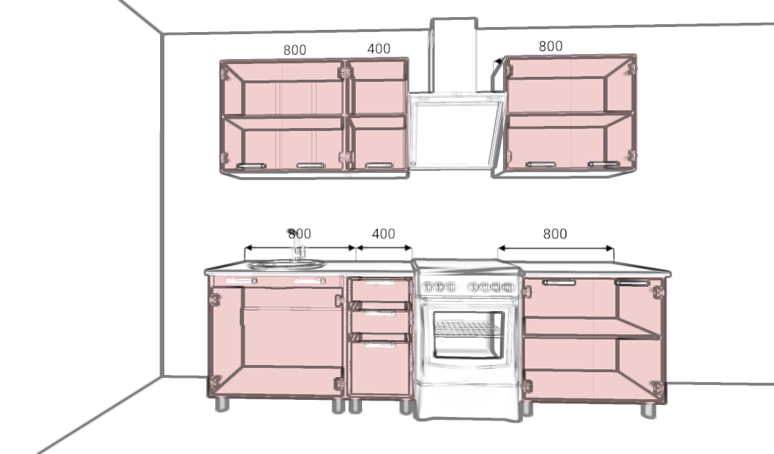 Кухонные гарнитуры, ГК Аленушка 2м Лаванда