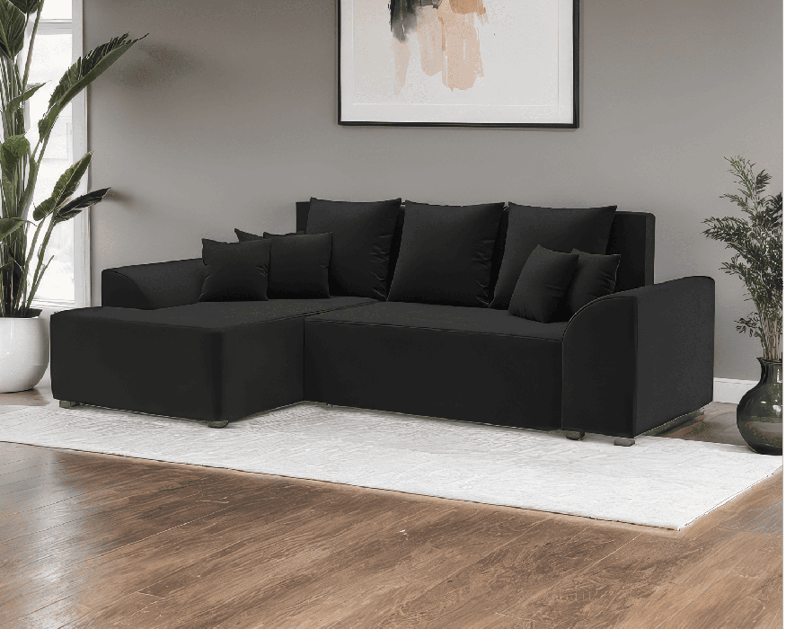 Диваны угловые в гостиную, Диван Каскад Левый угол (Велюр)