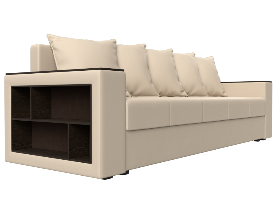 Диваны прямые, Диван прямой Дубай Лайт полки слева, экокожа