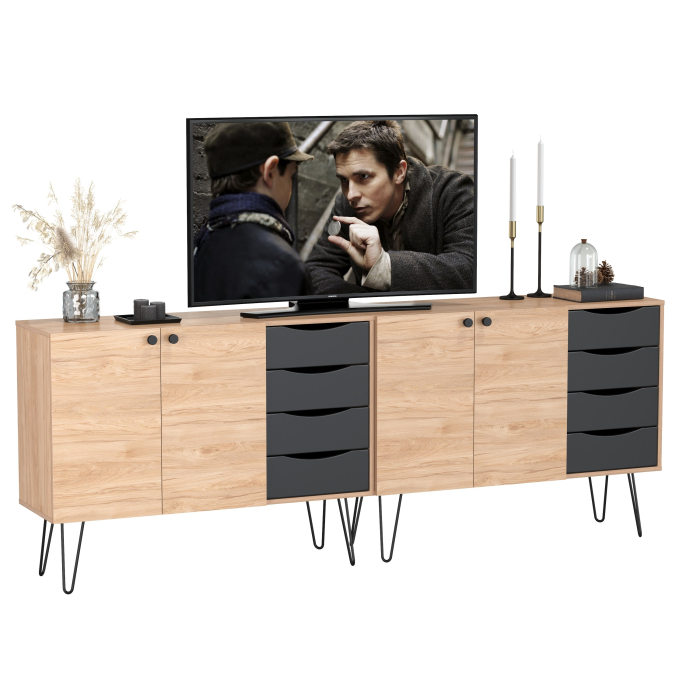 Комоды, Два комода-тумбы с четырьмя ящиками и дверкой каждый Брюс