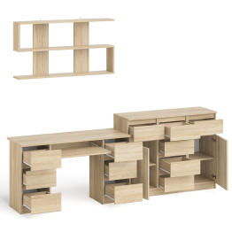 Комод-тумба Мори МК1200.4 с открытой верхней полкой и стол компьютерный МС-2