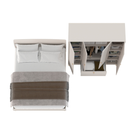 Набор мебели Афина из кровати двуспальной 1600 и шкафа 4-х дверного для одежды