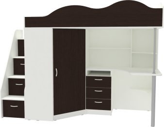 Кровать чердак Пионер, Белое Дерево