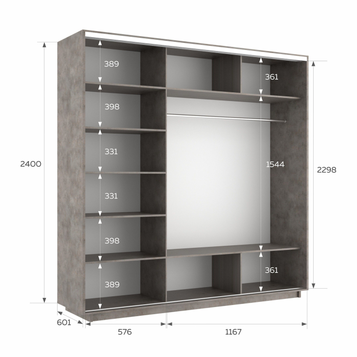 Шкафы-купе 3-х дверные, Шкаф-купе Экспресс 3-х дверный Фотопечать Шелк Стекла 180х60х240
