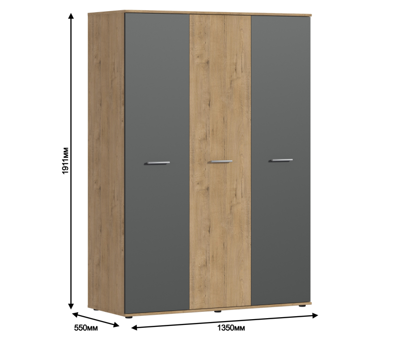 Для одежды, Шкаф 3-х дверный Мамбо СБ-2676
