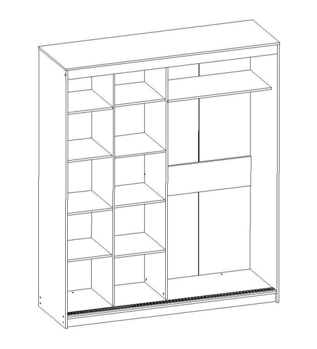 Шкафы-купе, Шкаф-купе Престиж-1 бодега темный/стекло/зеркало