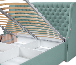 Кровать с мягким изголовьем Пандора 1400, микровелюр