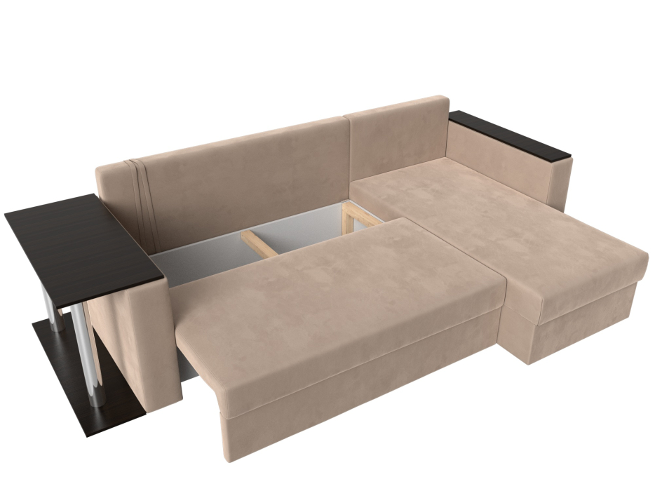 Диваны угловые в гостиную, Угловой диван Атланта правый угол, велюр