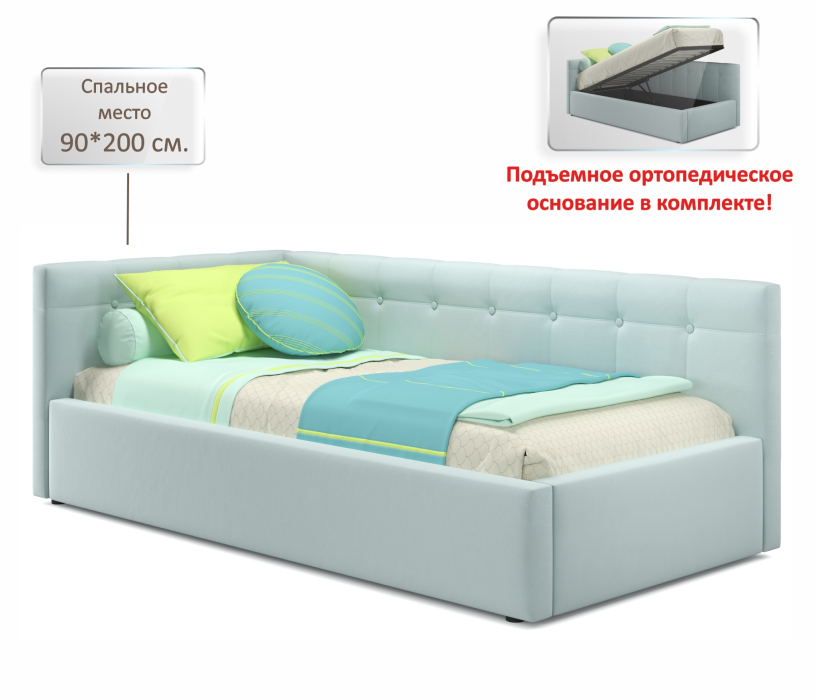 Мягкая кровать, Односпальная кровать-тахта Bonna 900 с подъемным механизмом