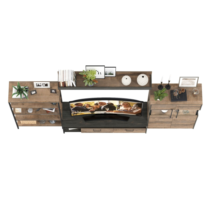 Стенки для гостиной, Модульная мебель для гостиной с подсветкой Трувор № 55