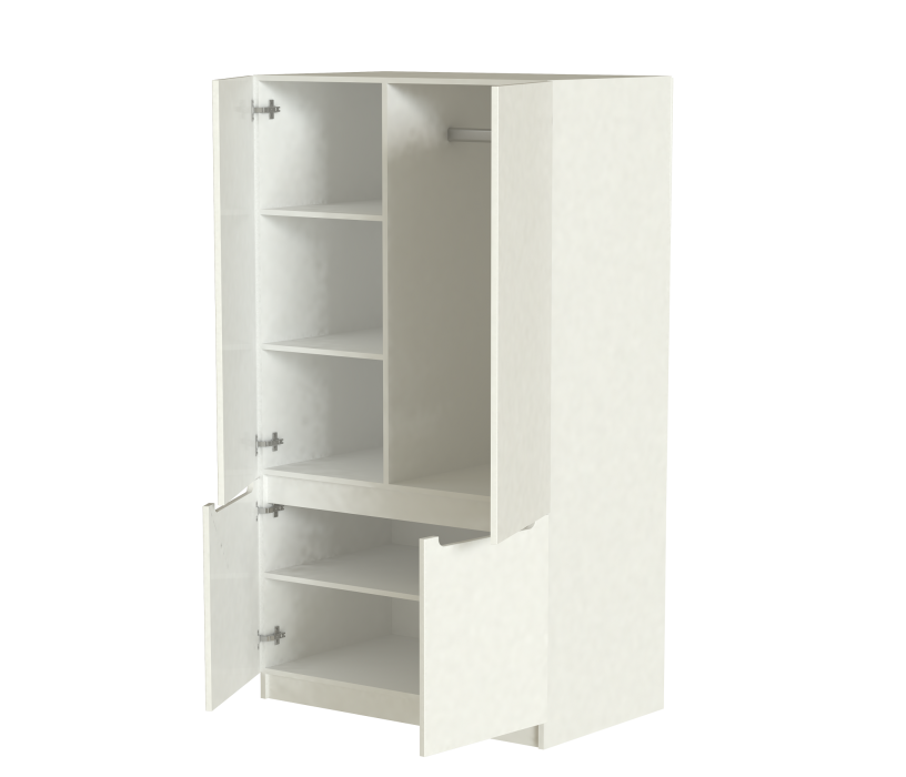 Шкафы распашные, Модуль-5 Стиль белый глянец