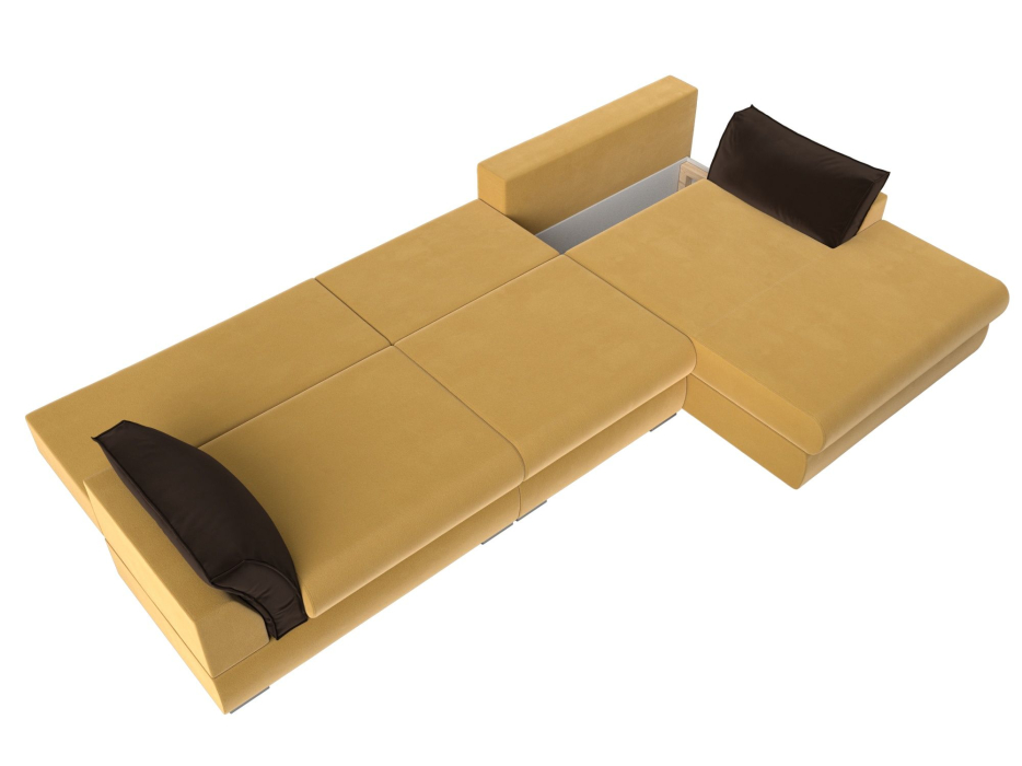 Диваны угловые в гостиную, Угловой диван Пекин Long угол правый, НПБ, микровельвет