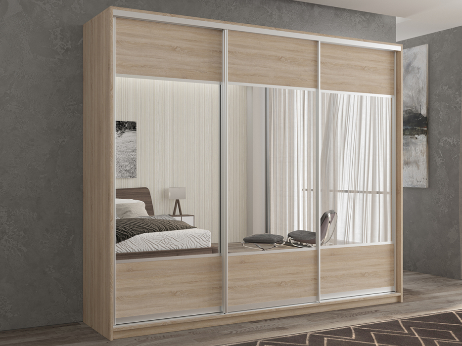 Шкафы-купе 3-х дверные, Шкаф-купе 3х дверный Кааппи 6 210х60