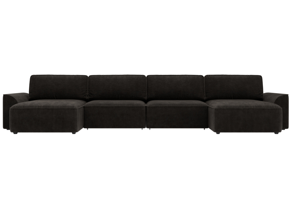 Диваны прямые со спальным местом, Диван п-образный Лига-048 НПБ лонг, велюр BRUT