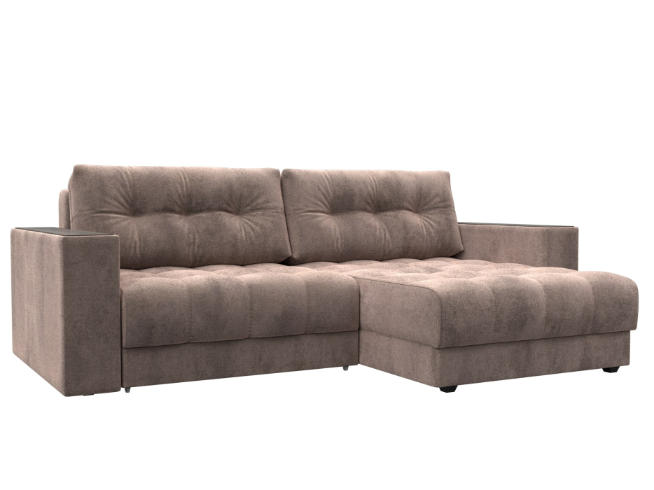 Диваны угловые в гостиную, Диван угловой с декором Лига-049 НПБ, велюр TOWER