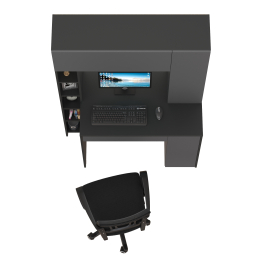 Комплект из компьютерного стола Комфорт 12.71 и черного кресла 103