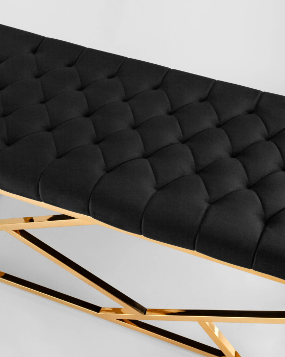 Банкетка в прихожую, Банкетка-скамейка АРТ ДЕКО (Сталь золото)