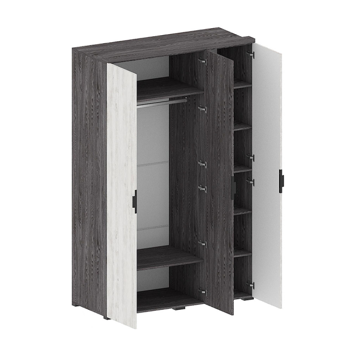 Для одежды, Шкаф Шаде ШК-2901, черный ясень, санторини белый