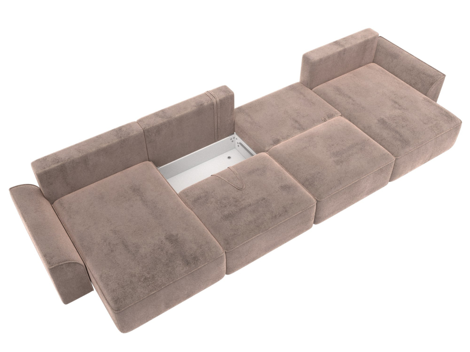 Диваны еврокнижки, Диван п-образный Лига-048 НПБ лонг, велюр TOWER