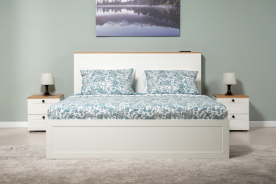 Двухспальная кровать с ортопедическим основанием и две прикроватных тумбочки Остин