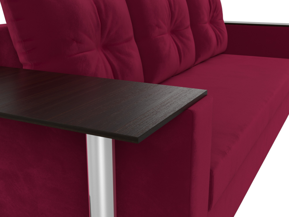 Диваны еврокнижки, Диван прямой Атланта со столом слева, микровельвет