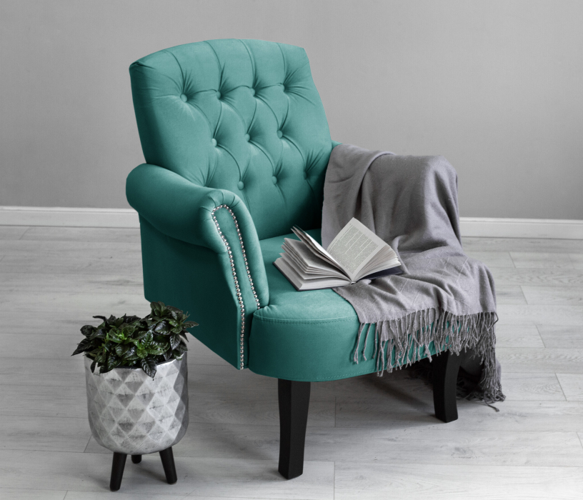 Кресло для отдыха, Кресло дизайнерское Бостон, микровелюр