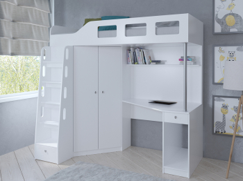 Кровать-чердак Астра 7 Белый