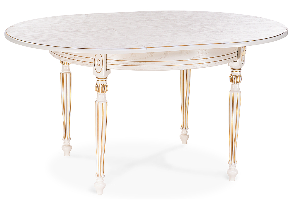 Обеденные столы, Стол деревянный Брейзер  (молочный / золото)