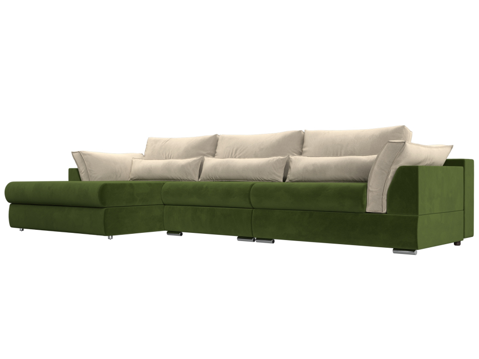 Диваны угловые в гостиную, Угловой диван Пекин Long угол левый, НПБ, микровельвет