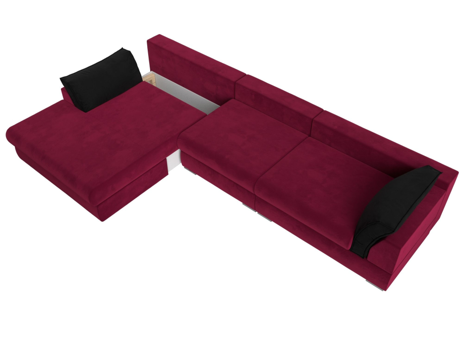 Диваны угловые в гостиную, Угловой диван Пекин Long угол левый, НПБ, микровельвет