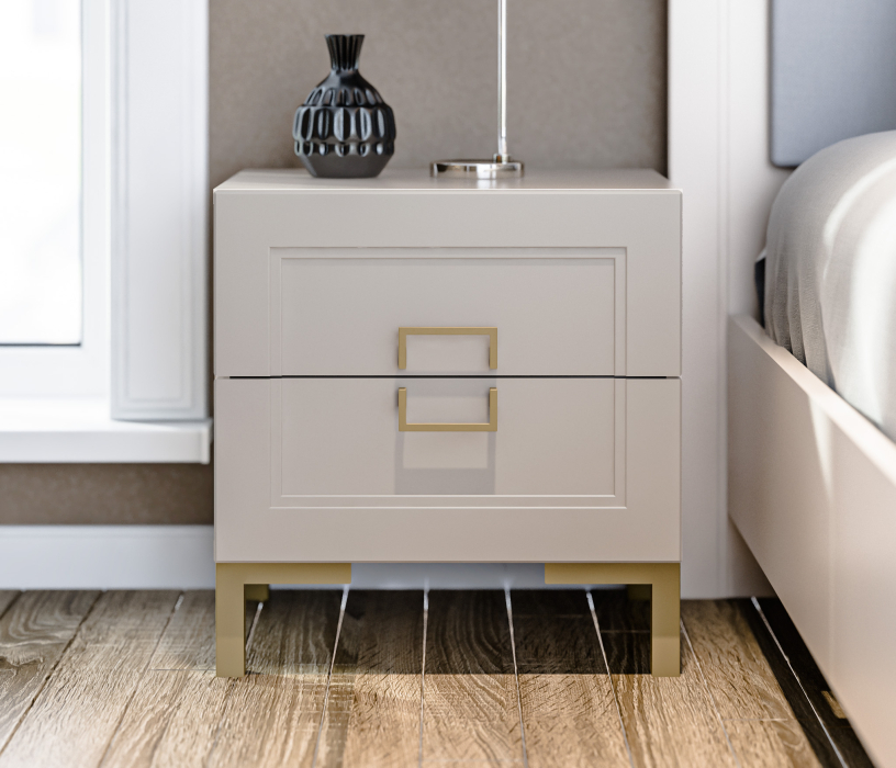 Прикроватные тумбы, Тумба Ассоль СБ-3436 Кашемир серый/МДФ Кашемир