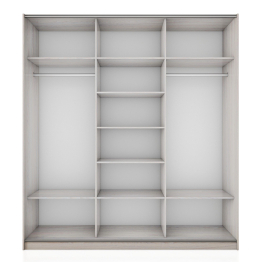 Шкаф-купе Широкий Прайм 3-х дверный ДСП/Стекло черное/Доводчики 240х57х230