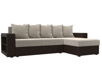 Диван угловой Дубай Лайт угол универсальный, микровельвет/экокожа