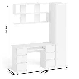 Компьютерный стол МС-2 с верхней полкой и пеналом для вещей Мори