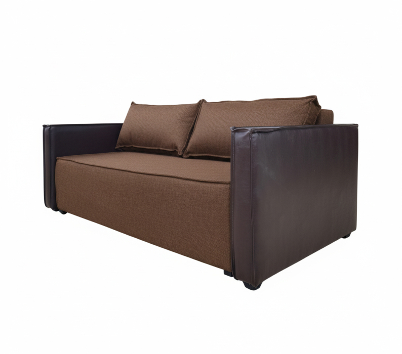 Диваны с ящиком для белья, Диван-кровать аккордеон Барон 120, велюр/экокожа