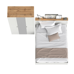 Шкаф для одежды с зеркалом Остин с кроватью Остин с ортопедическим основанием