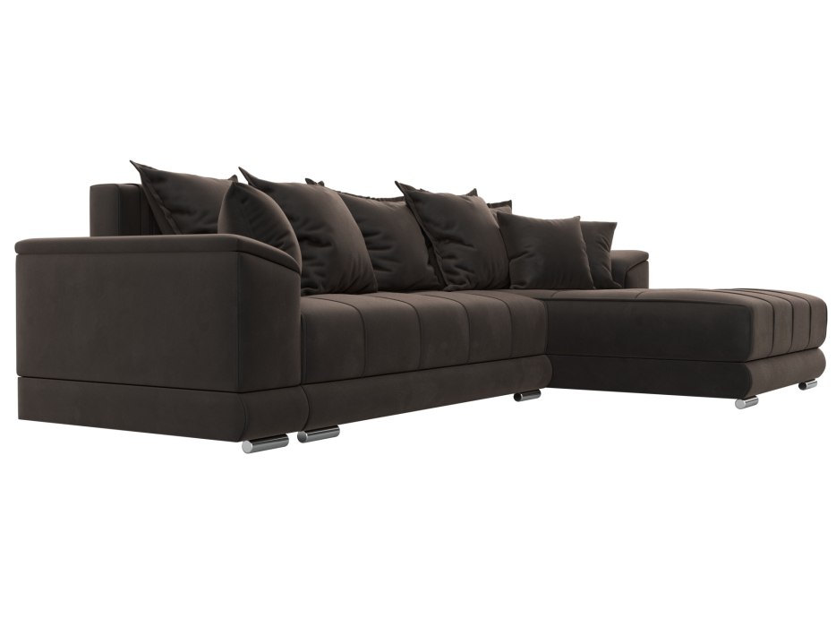 Диваны угловые в гостиную, Угловой диван НордСтар правый угол, велюр