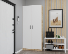 Шкафы распашные, Шкаф Хороший ШР-1, Белый/Дуб Сонома