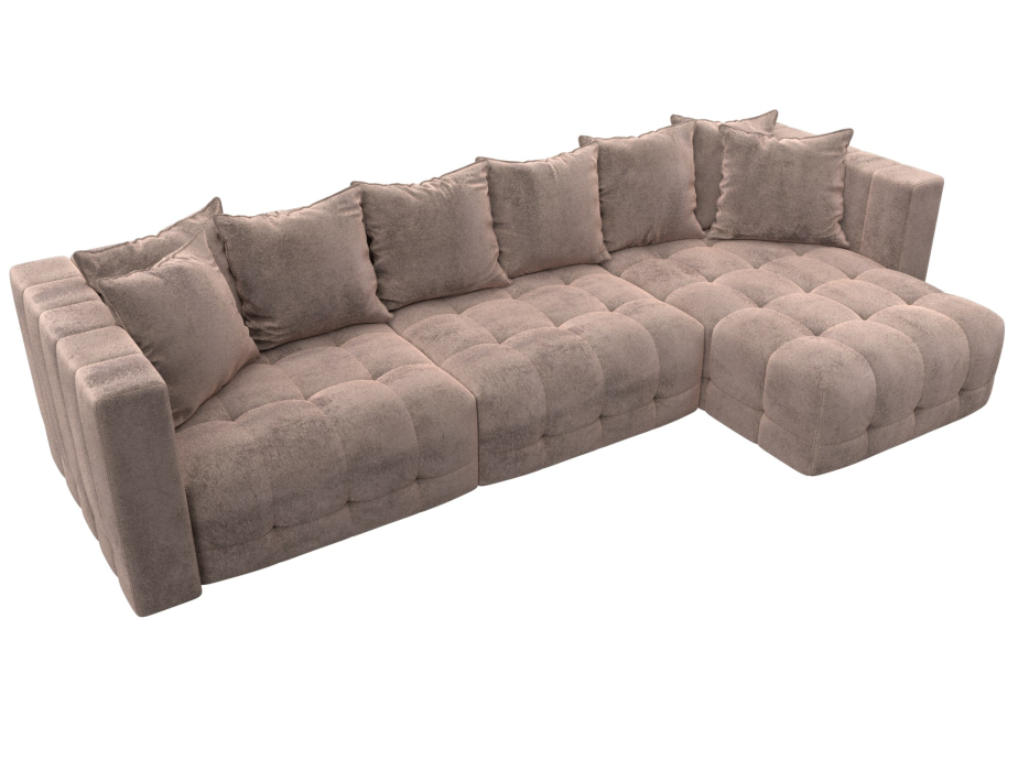 Диваны еврокнижки, Диван угловой Лига-052 НПБ Лонг угол универсальный, велюр TOWER