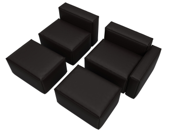 Диван угловой модульный Лига-063 угол правый, экокожа GRIFON