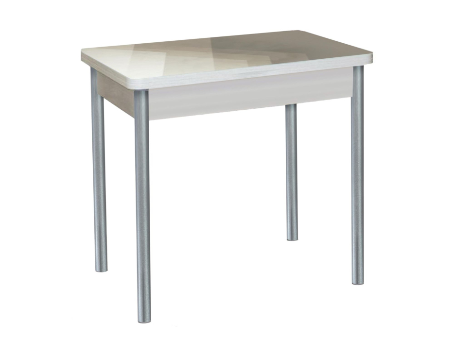 Обеденные столы, БРОНКС стол обеденный фотопечать опора круглая серебристый металлик