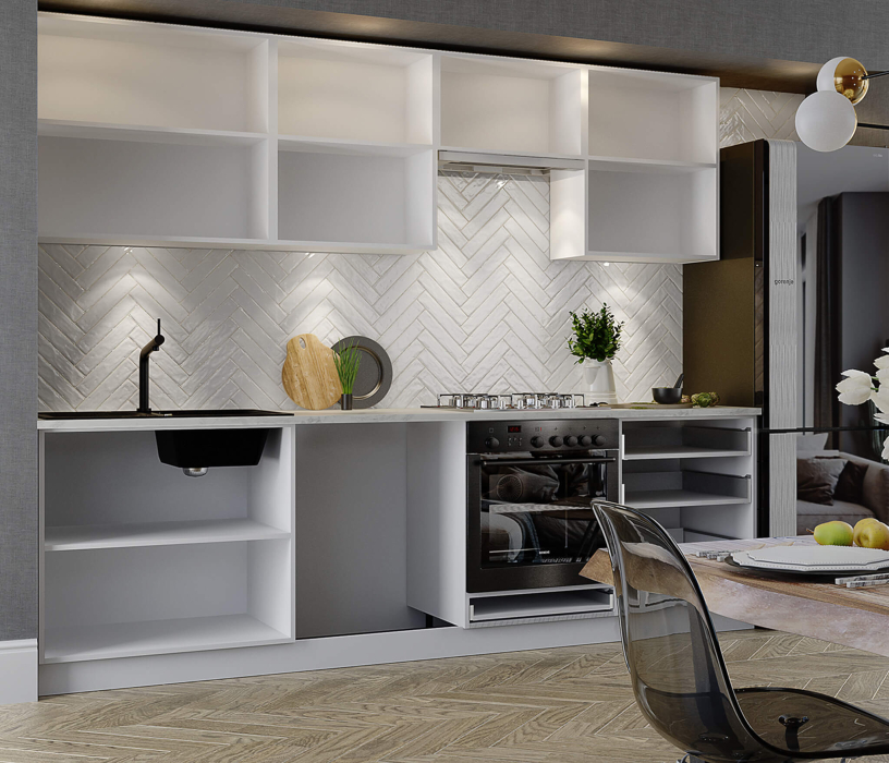 Кухонные гарнитуры, Кухонный гарнитур без столешницы Калипсо 2,6 м