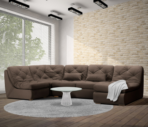 Диван модульный Борнео со спальным местоп П-образный, велюр