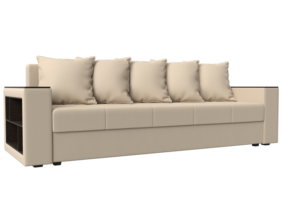 Диваны прямые, Диван прямой Дубай Лайт полки слева, экокожа