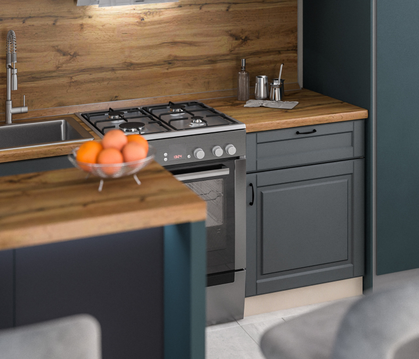 Кухонные гарнитуры, Кухонный гарнитур Регина 1,8м Серый матовый