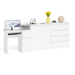 Комод-тумба ящики и дверки Мори 1600 и стол компьютерный МС-1 правый