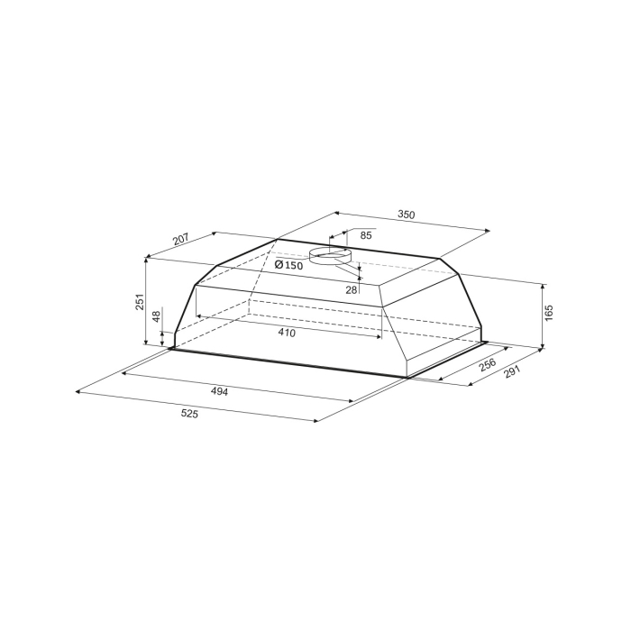 Вытяжки, Вытяжка кухонная AMBRA 600 PB