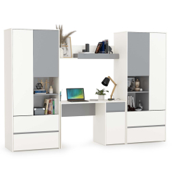 Стол компьютерный с двумя шкафами и навесной полкой Торонто № 05